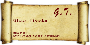 Glasz Tivadar névjegykártya